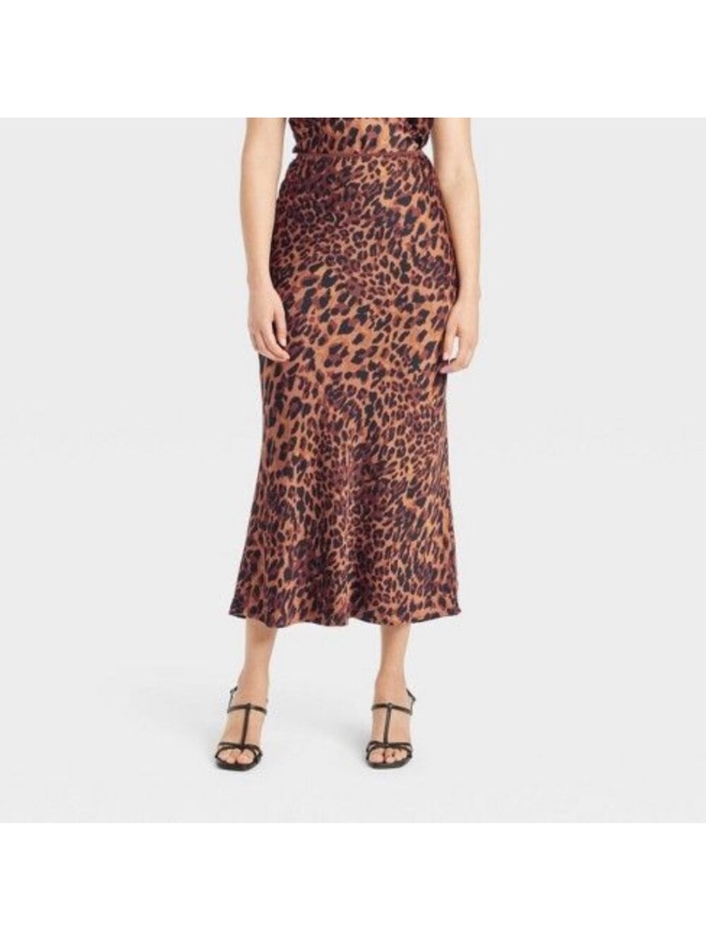 A New Day Women’s Leopard Print Midi Skirt in Brown
